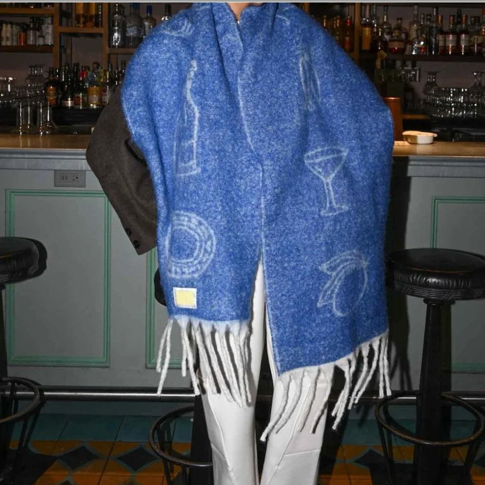 Yellow the Label Girl Dinner Oversized Scarf (NWT)